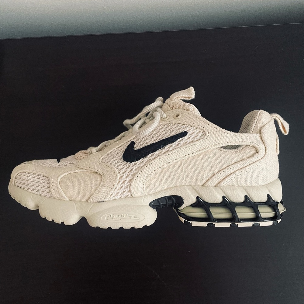 women’s Size 8 - Nike Air Zoom Spiridon Cage x Stussy Fossil 2020